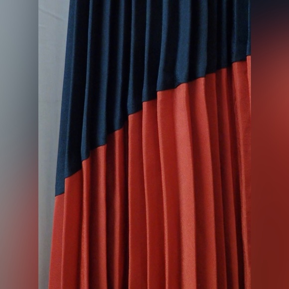 NWT ZARA ORANGE BLACK COLOR-BLOCK PLEATED (0787) - Picture 9 of 11